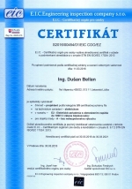 EIC - certifikát na činnosť projektanta